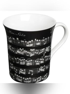 Konitz Black White Vivaldi Sonata in C Minor Sheet Music Coffee Tea Mug Cup